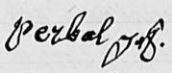 Signature de Jean François Perbal 3 ans avant son décès