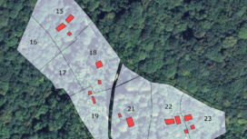 Superposition des parcelles de tuilerie avec une vue aérienne actuelle (source : Géoportail/IGN)