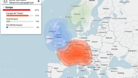 Carte de répartition géographique de mon test ADN (Carte d'ethnicité)