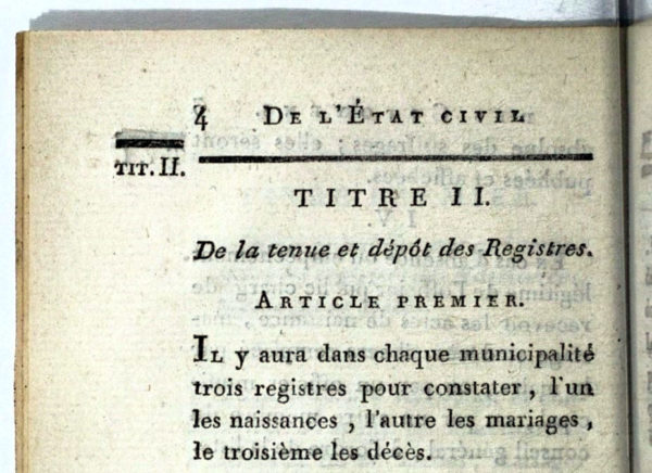 Code du divorce et de l'état civil - Décret du 20 septembre 1792