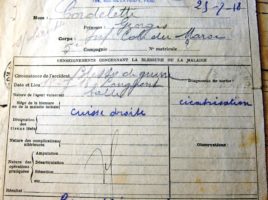 Document médical de mon ancêtre Georges Cordelette (Service de Santé des Armées)