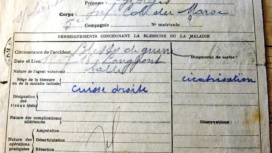 Document médical de mon ancêtre Georges Cordelette (Service de Santé des Armées)