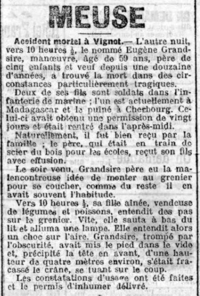 Extrait du Journal L'Est Républicain (12 Août 1908)