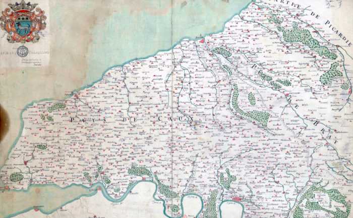 Carte du Pays de Caux (Normandie) en 1702 (Haute résolution)